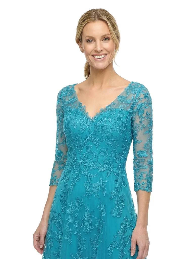 Chicsew Elegant V-Neck 3/4 Lace Sleeves Knee-Length A-Line Chiffon Mother of The Bride Dress sold by ChicSew product image thumbnail 2