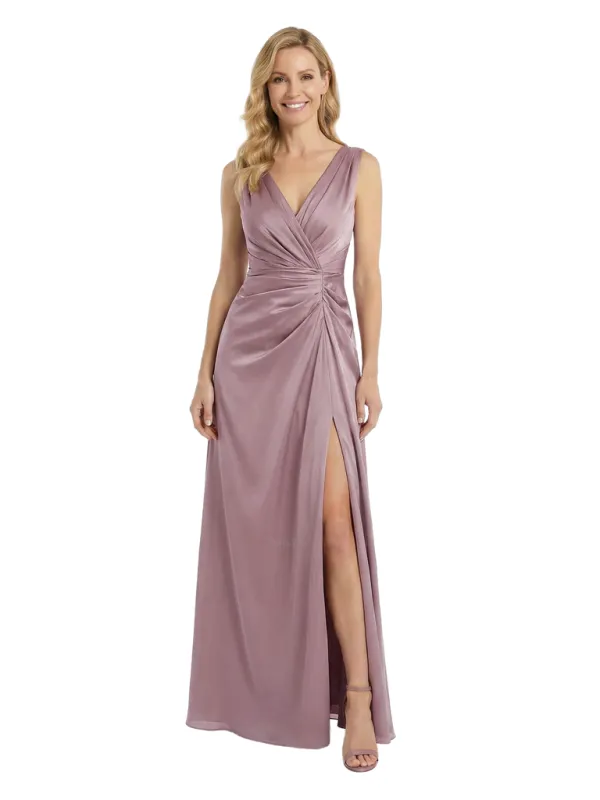 Chicsew Spaghetti Straps Side Slit Ruched Satin A-Line Mother Of The Bride Dresses sold by ChicSew