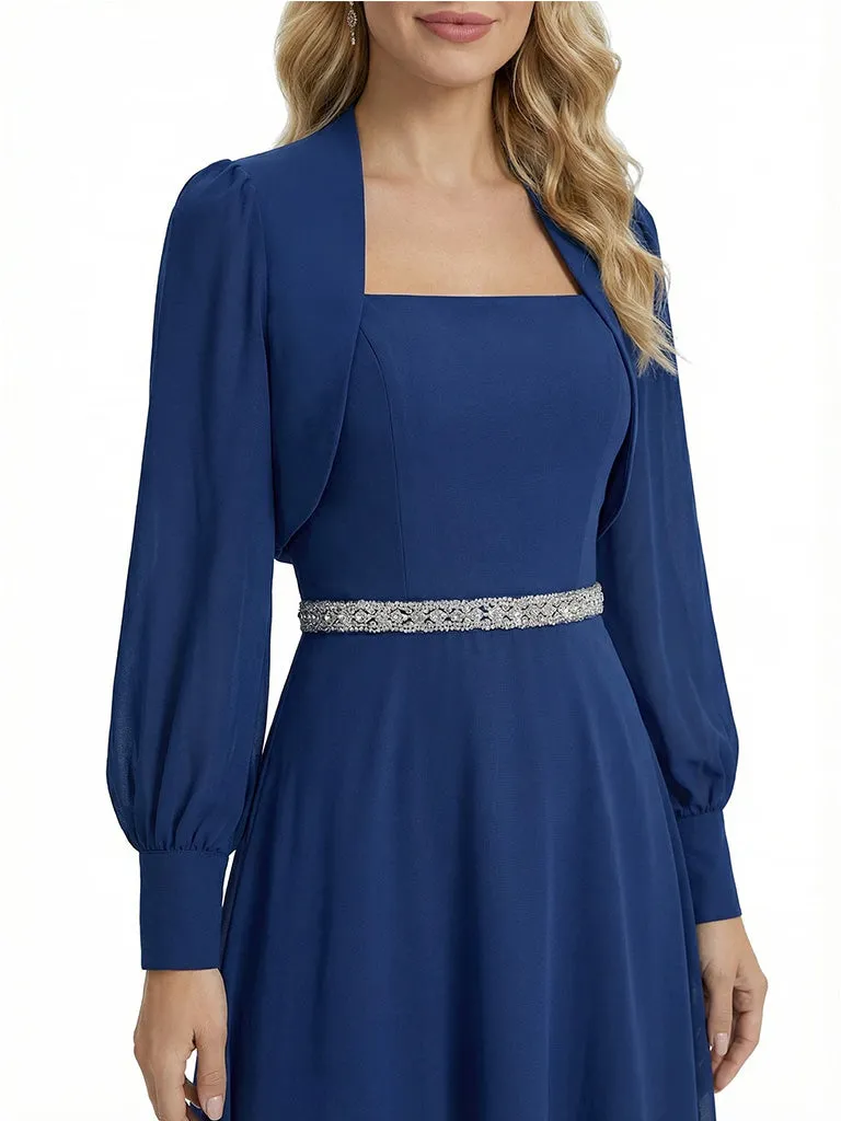 Chicsew Elegant Lantern Sleeve Beaded A-Line Chiffon Mother of The Bride Dress With Jacket sold by ChicSew product image thumbnail 3