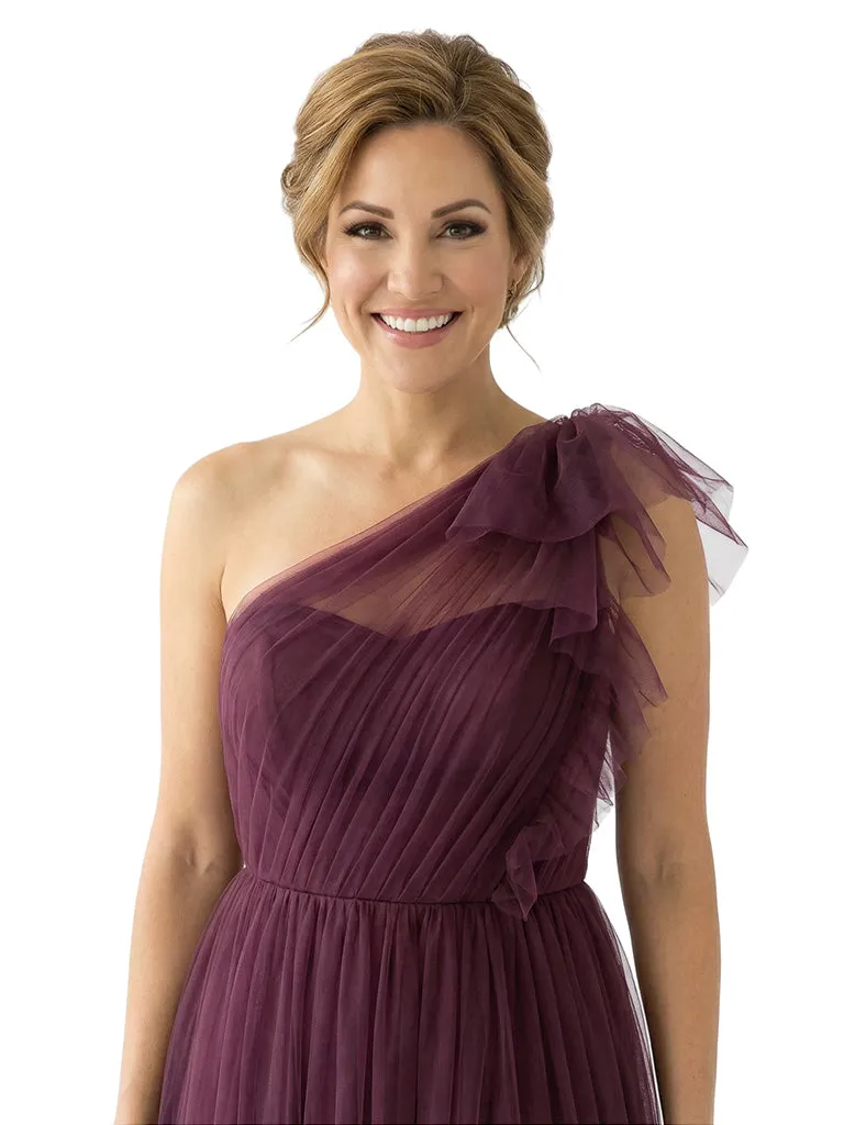 Chicsew Sexy One Shoulder Side Slit Floor-Length Chiffon Mother of The Bride Dress With Ruffles sold by ChicSew product image thumbnail 2