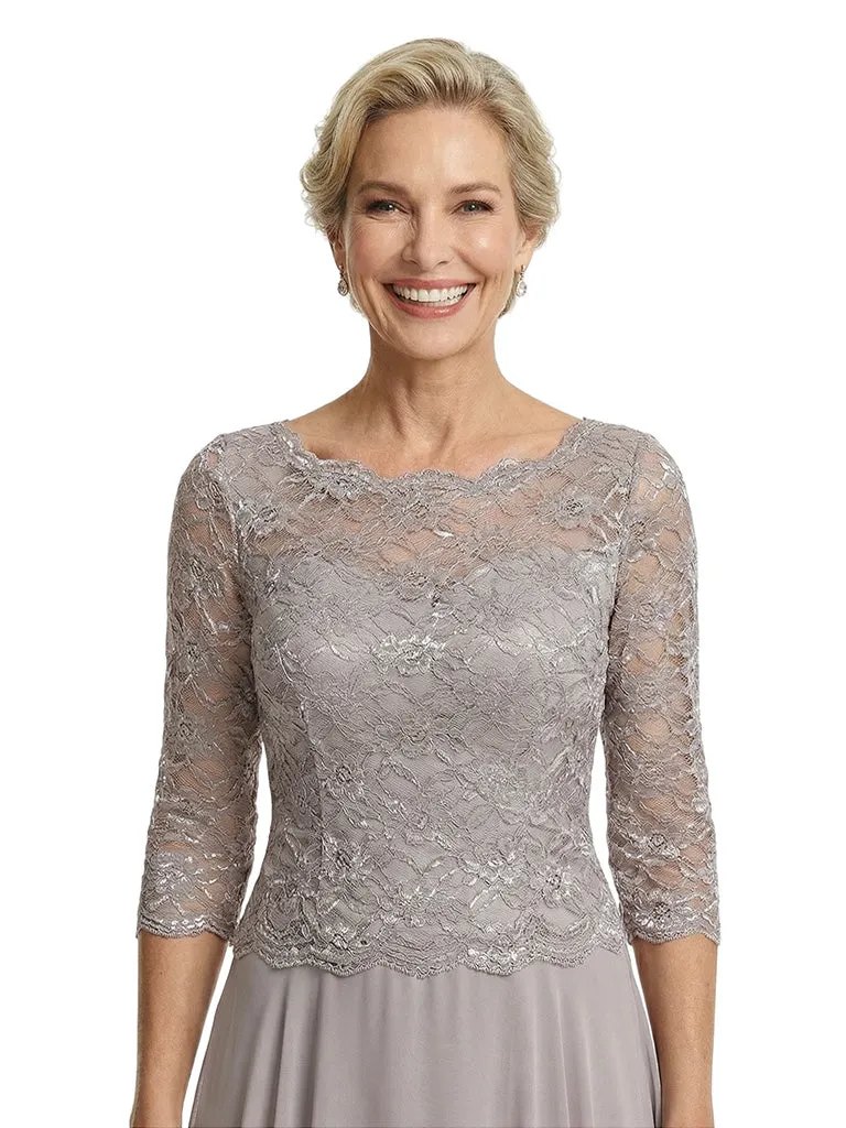 Chicsew Elegant Lace Appliques Top 3/4 Sleeves A-Line Chiffon Mother of The Bride Gown sold by ChicSew product image thumbnail 3