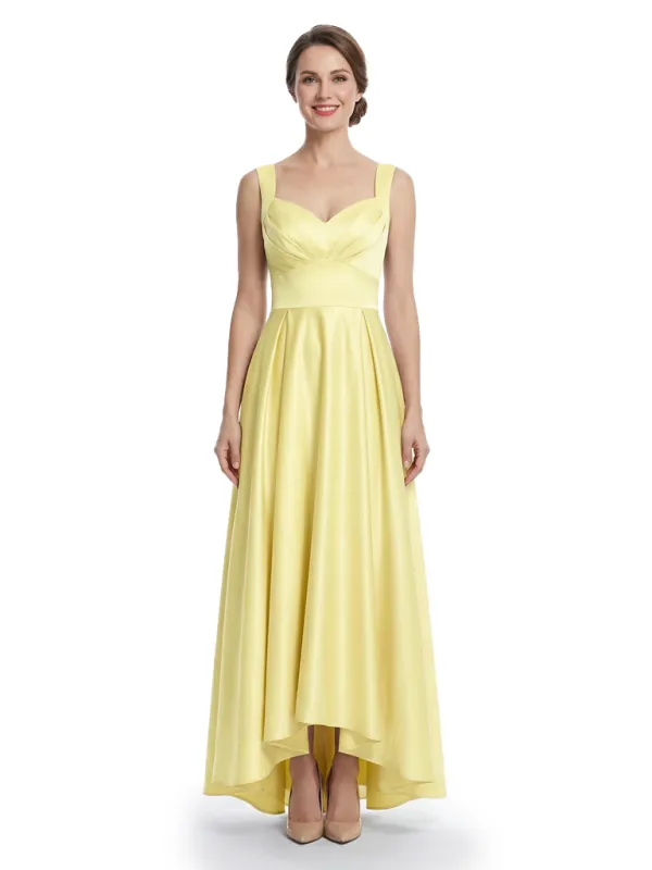 Chicsew Pretty Sweetheart High-Low Silky Satin A-Line Mother Of The Groom Party Dress sold by ChicSew