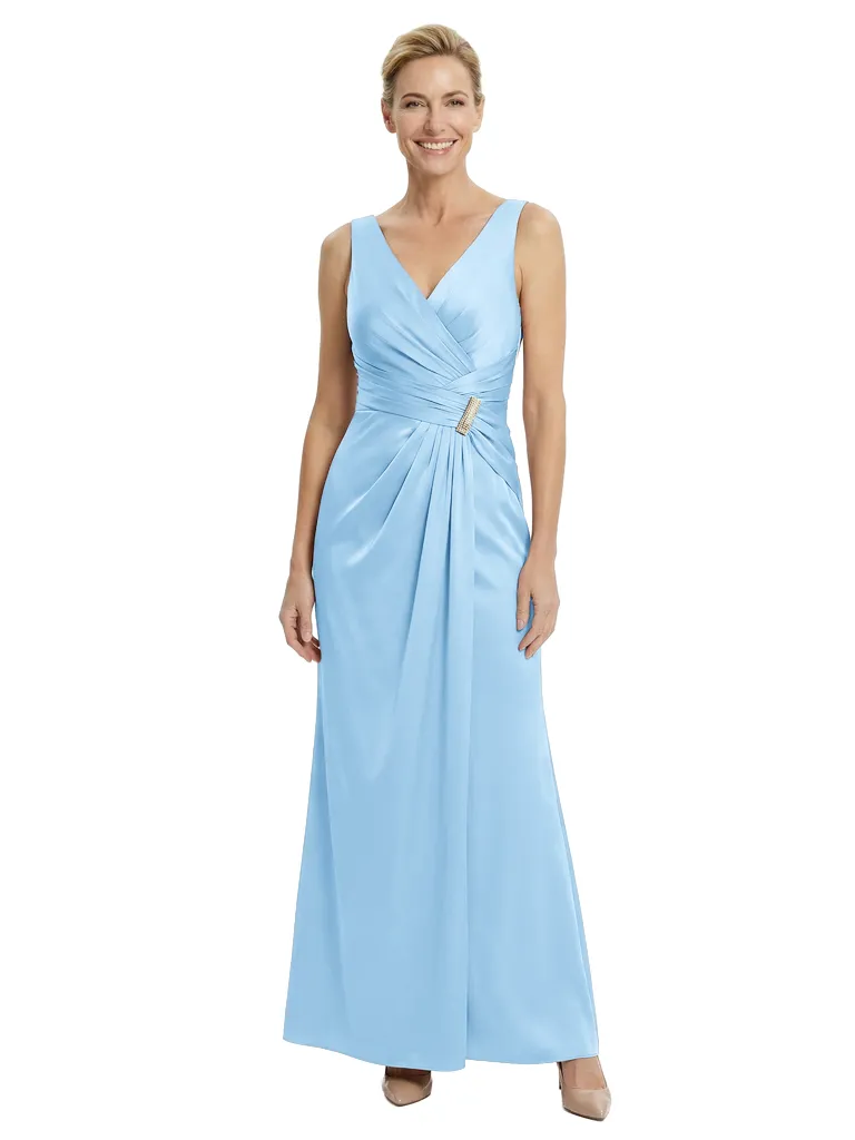 Chicsew Silky Satin Mother of The Bride Dress Long Flowy Classy Formal Gown sold by ChicSew product image thumbnail 5