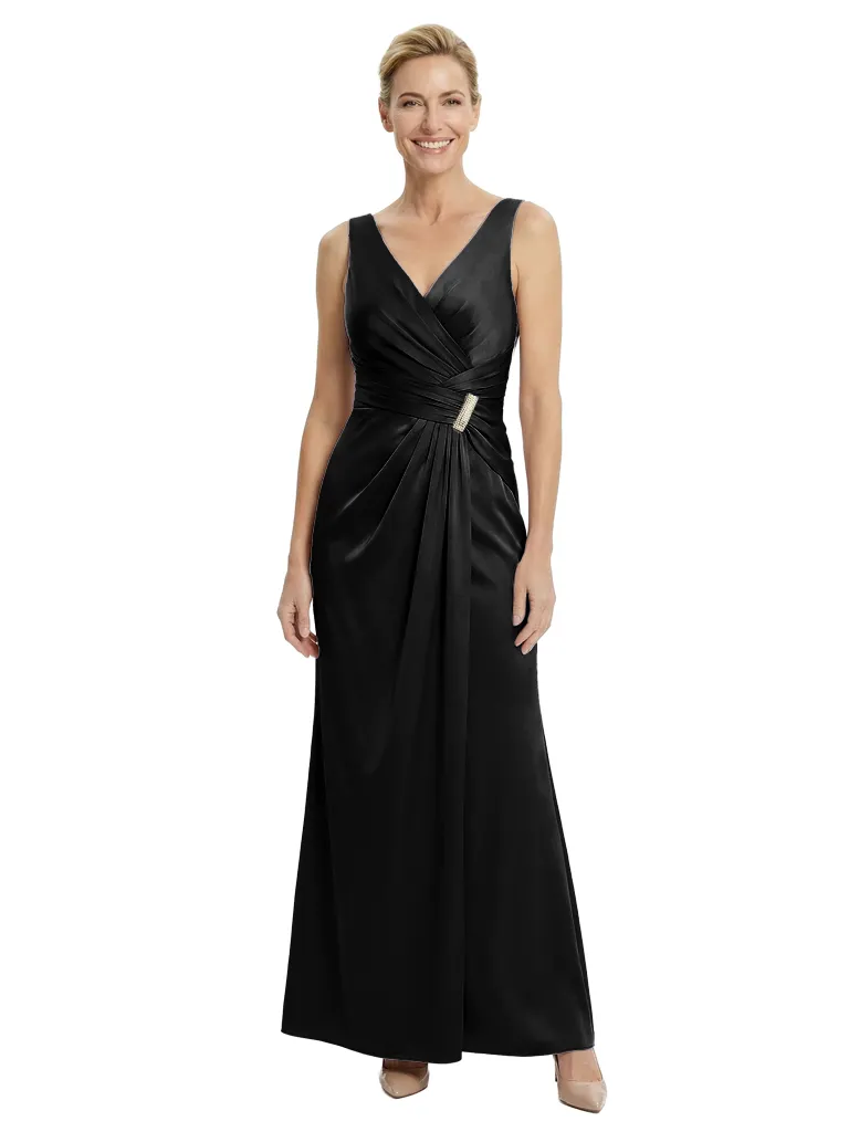 Chicsew Silky Satin Mother of The Bride Dress Long Flowy Classy Formal Gown sold by ChicSew product image thumbnail 4