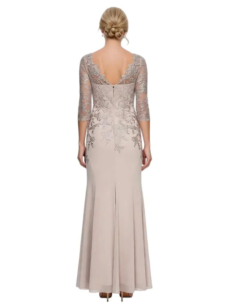 Chicsew Stunning Lace 3/4 Sleeve Mermaid Chiffon Mother of The Bride Gown sold by ChicSew product image thumbnail 3