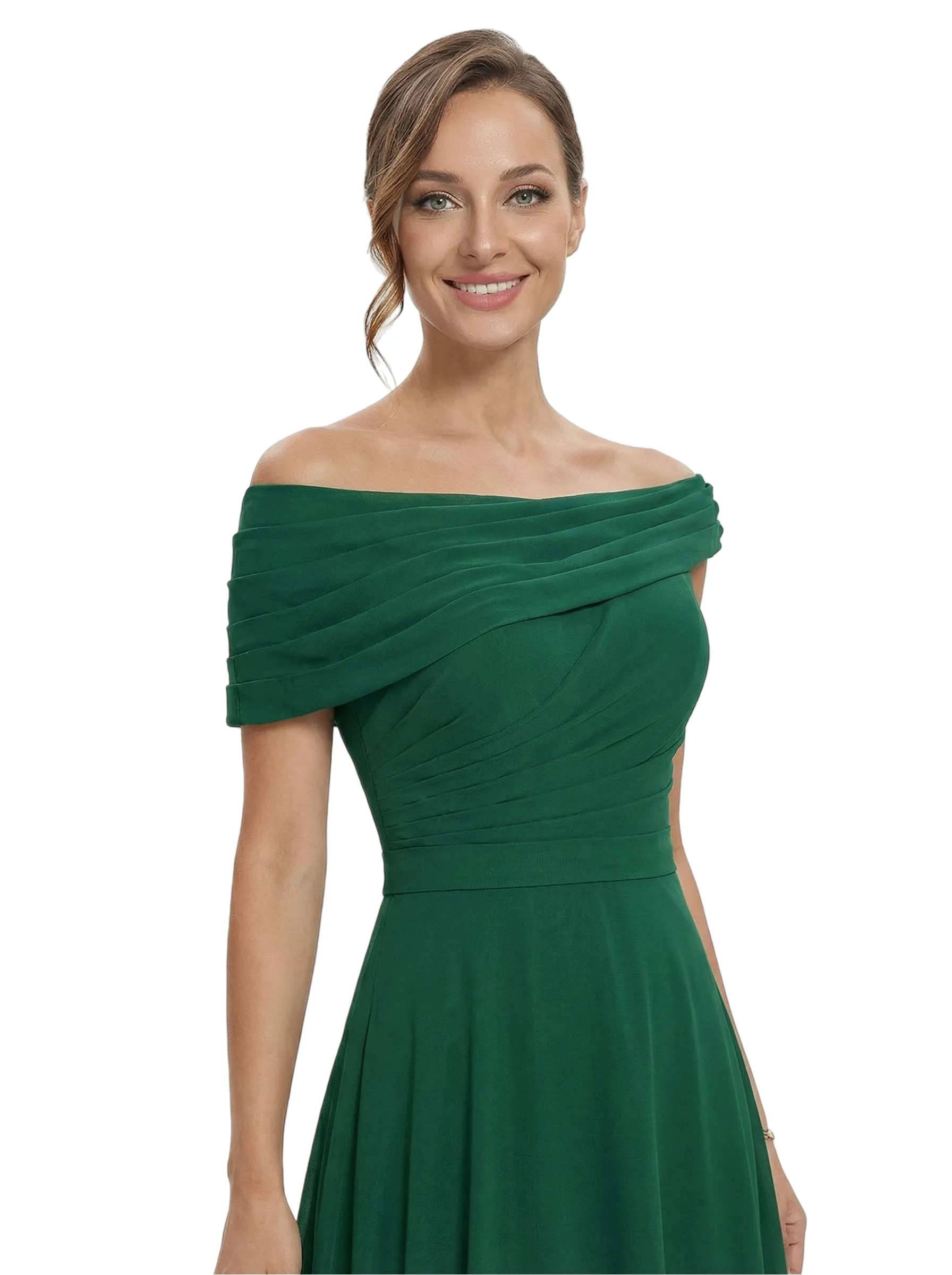 Chicsew Stylish Off Shoulder Chiffon Mother of The Bride Dress Flowy Long Elegant Formal Gown sold by ChicSew product image thumbnail 2