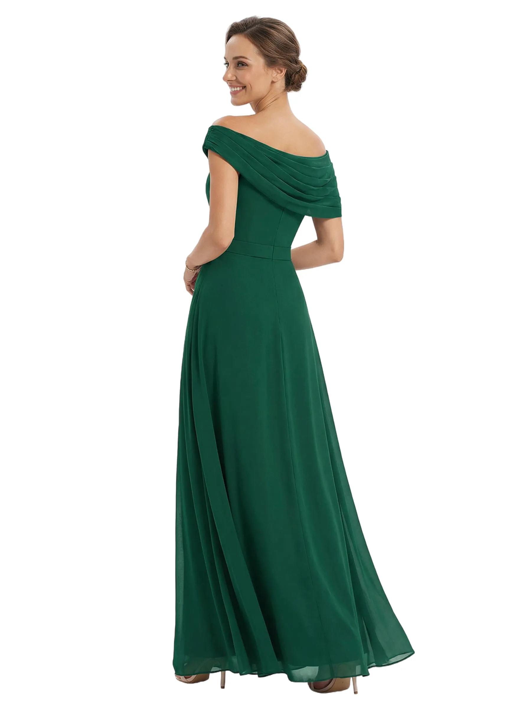 Chicsew Stylish Off Shoulder Chiffon Mother of The Bride Dress Flowy Long Elegant Formal Gown sold by ChicSew product image thumbnail 3