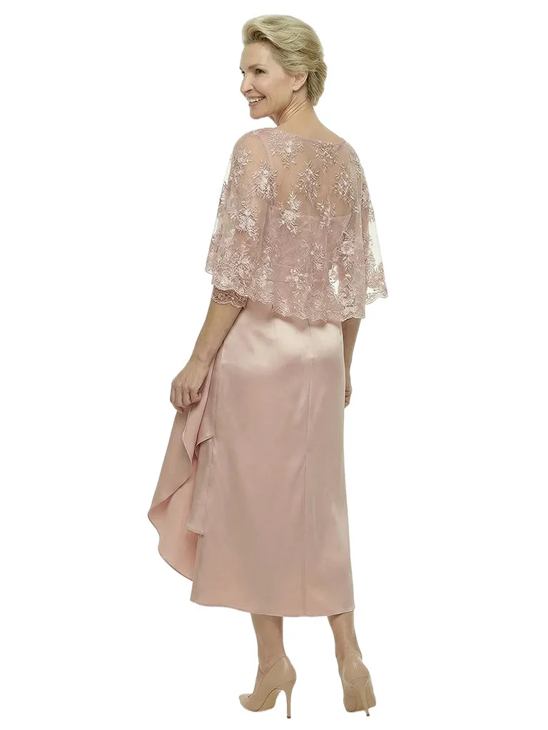 Chicsew Stylish Lace Appliques 3/4 Sleeves Satin Ruffles Mermaid Mother of The Bride Dresses sold by ChicSew product image thumbnail 3