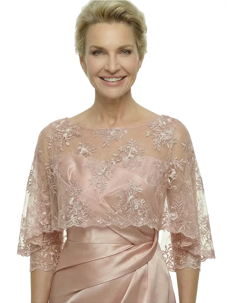 Chicsew Stylish Lace Appliques 3/4 Sleeves Satin Ruffles Mermaid Mother of The Bride Dresses sold by ChicSew product image thumbnail 2