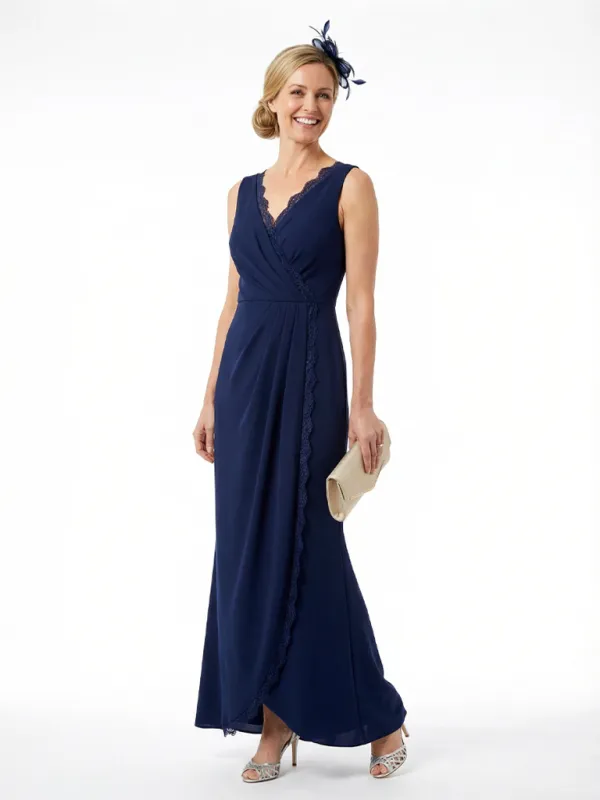 Chicsew Sophisticated Sleeveless Lace V-Neck Chiffon Mother Of The Bride Maxi Dress sold by ChicSew