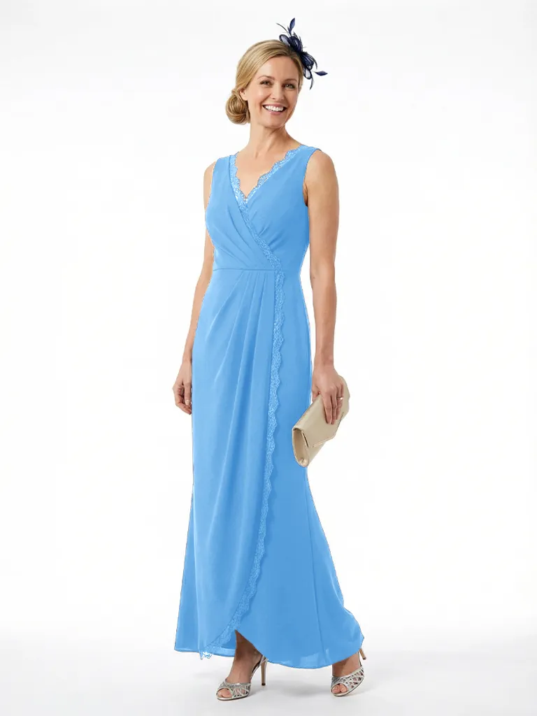 Chicsew Sophisticated Sleeveless Lace V-Neck Chiffon Mother Of The Bride Maxi Dress sold by ChicSew product image thumbnail 5