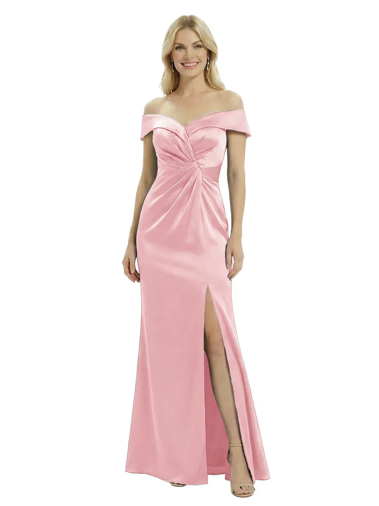 Chic Off Shoulder Satin Mermaid Long Mother of The Groom Dresses sold by ChicSew product image thumbnail 5