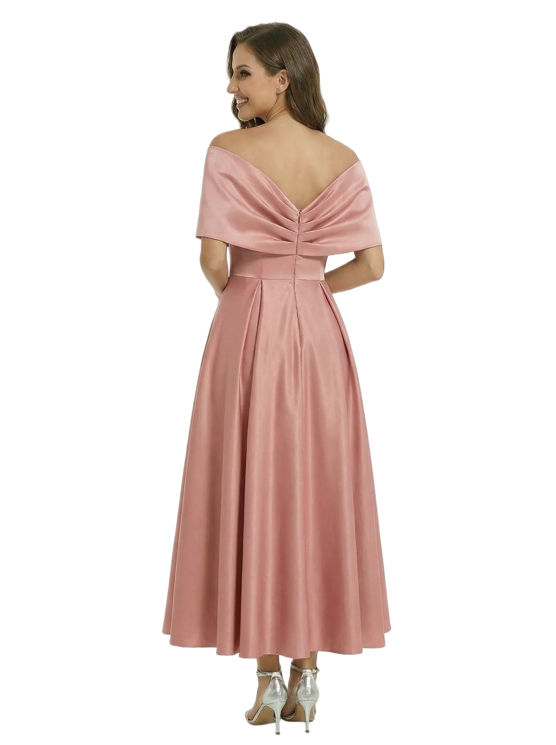 Beautiful Off Shoulder Satin Ankle Length Mother of The Bride Dresses sold by ChicSew product image thumbnail 3