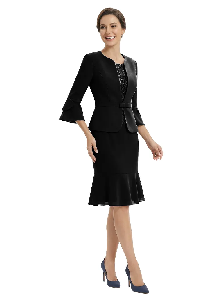 Elegant Modern Mother Of The Bride Dress With Lace Mermaid Knee Length Gown sold by ChicSew product image thumbnail 4