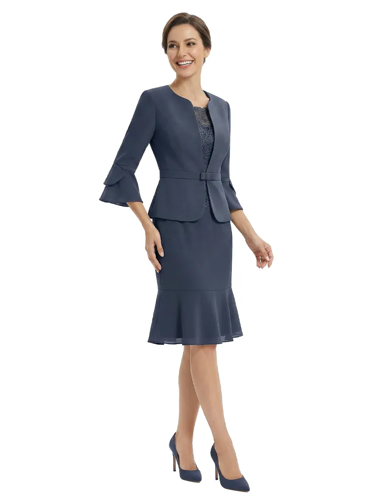 Elegant Modern Mother Of The Bride Dress With Lace Mermaid Knee Length Gown sold by ChicSew