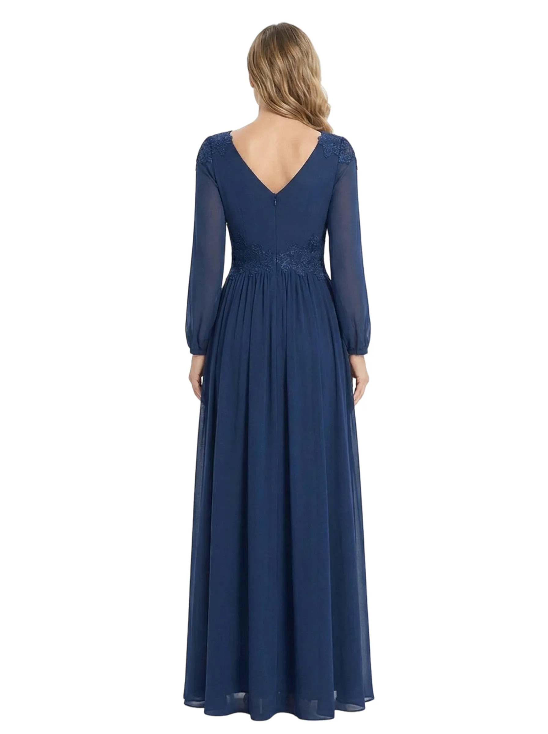 Beautiful Mother Of The Bride Dresses V-Neck Long Sleeves A-Line Lace Appliques sold by ChicSew product image thumbnail 2