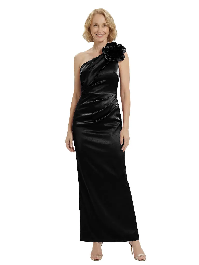 Fancy Mother of The Groom Dress Beautiful One Shoulder Beaded Satin Ruched Sheath Gown sold by ChicSew product image thumbnail 4