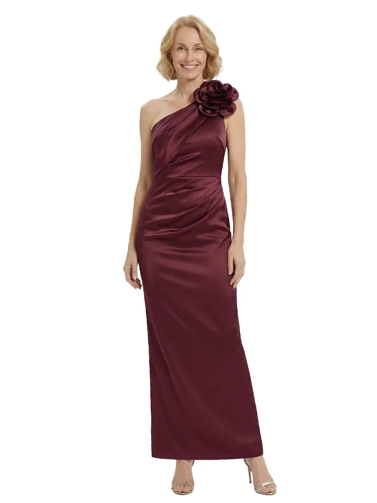 Fancy Mother of The Groom Dress Beautiful One Shoulder Beaded Satin Ruched Sheath Gown sold by ChicSew