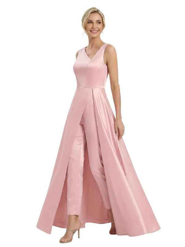 Modern Asymmetrical Wedding Jumpsuits For Mother Of The Bride Dress OverSkirt sold by ChicSew