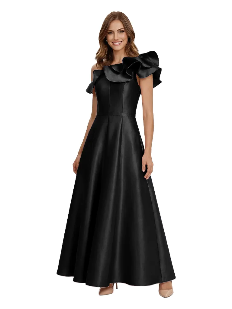 Beautiful One Shoulder Satin Ruffles A-line Mother Of The Bride Dresses sold by ChicSew product image thumbnail 4