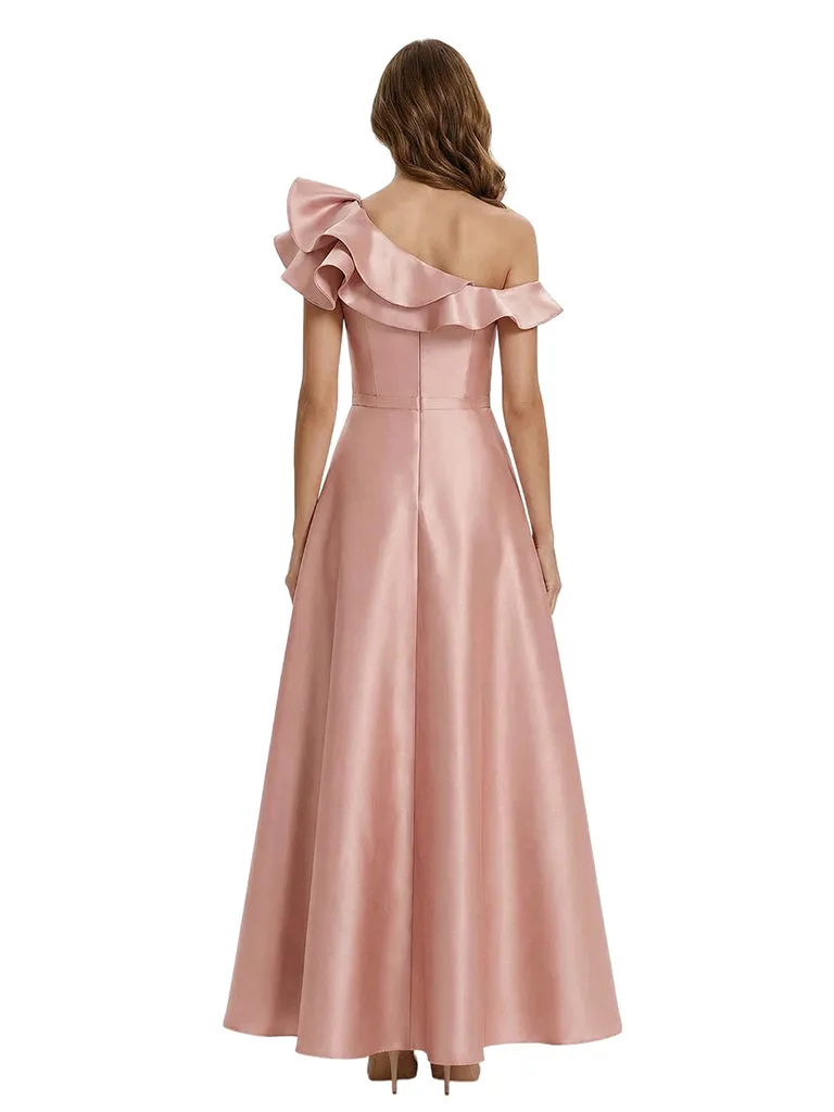 Beautiful One Shoulder Satin Ruffles A-line Mother Of The Bride Dresses sold by ChicSew product image thumbnail 2