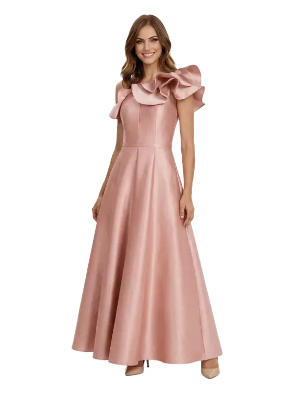 Beautiful One Shoulder Satin Ruffles A-line Mother Of The Bride Dresses sold by ChicSew