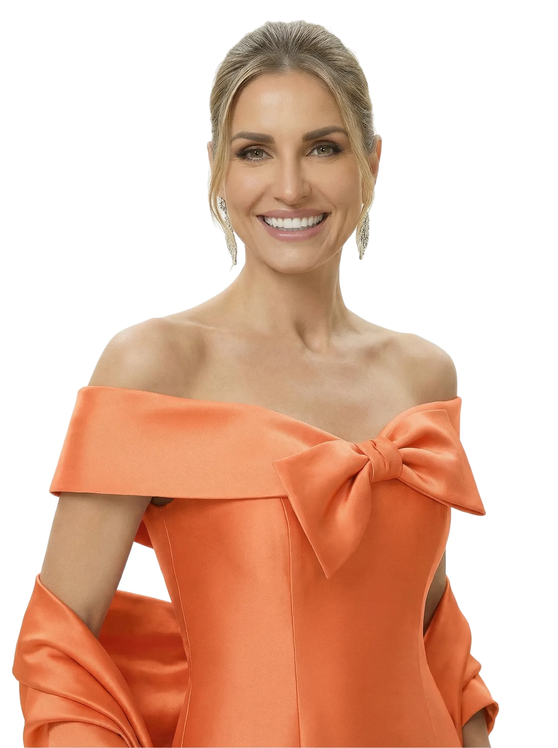 Beautiful Off Shoulder Bow Knot Satin Mermaid Mother Of The Bride Dresses sold by ChicSew product image thumbnail 2