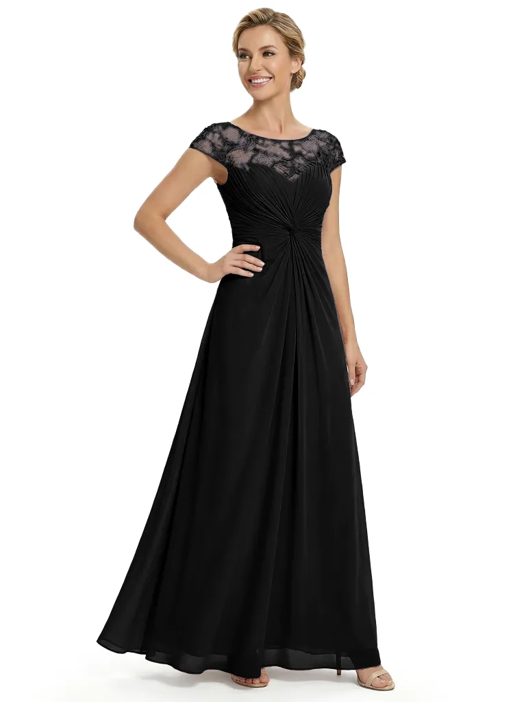 Beautiful Mother Of The Bride Dresses Jewel Cap Sleeves A-Line Formal Wedding Event Dress sold by ChicSew product image thumbnail 4