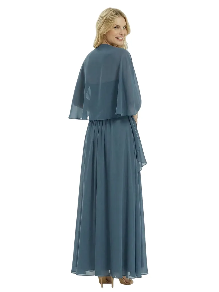 Gorgeous Mother of The Groom Dresses Sweetheart Neck Chiffon Long Gown With Matching Shawl sold by ChicSew product image thumbnail 3