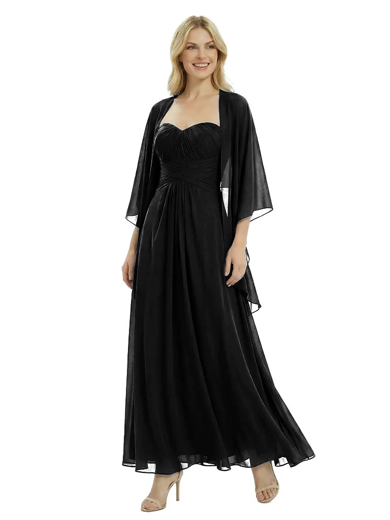 Gorgeous Mother of The Groom Dresses Sweetheart Neck Chiffon Long Gown With Matching Shawl sold by ChicSew product image thumbnail 4