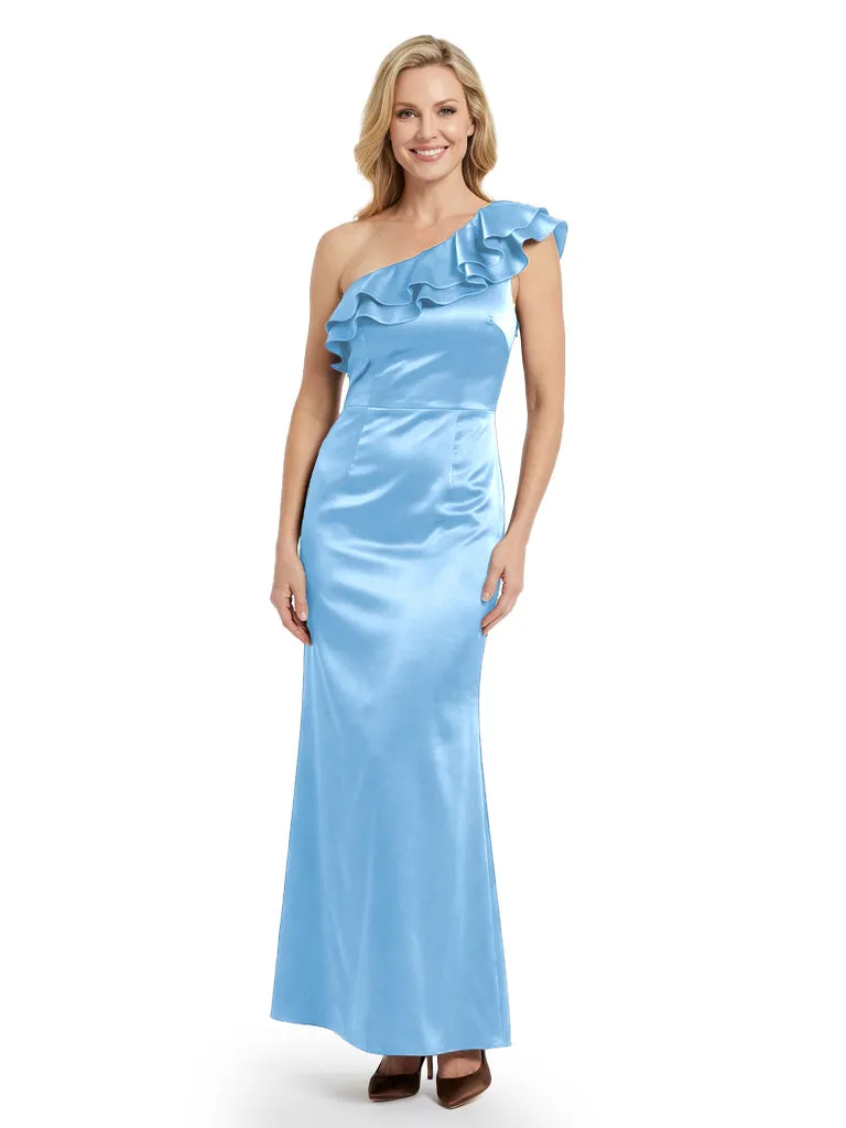 Beautiful One Shoulder Satin Ruffles Mermaid Mother Of The Bride Dresses sold by ChicSew product image thumbnail 4