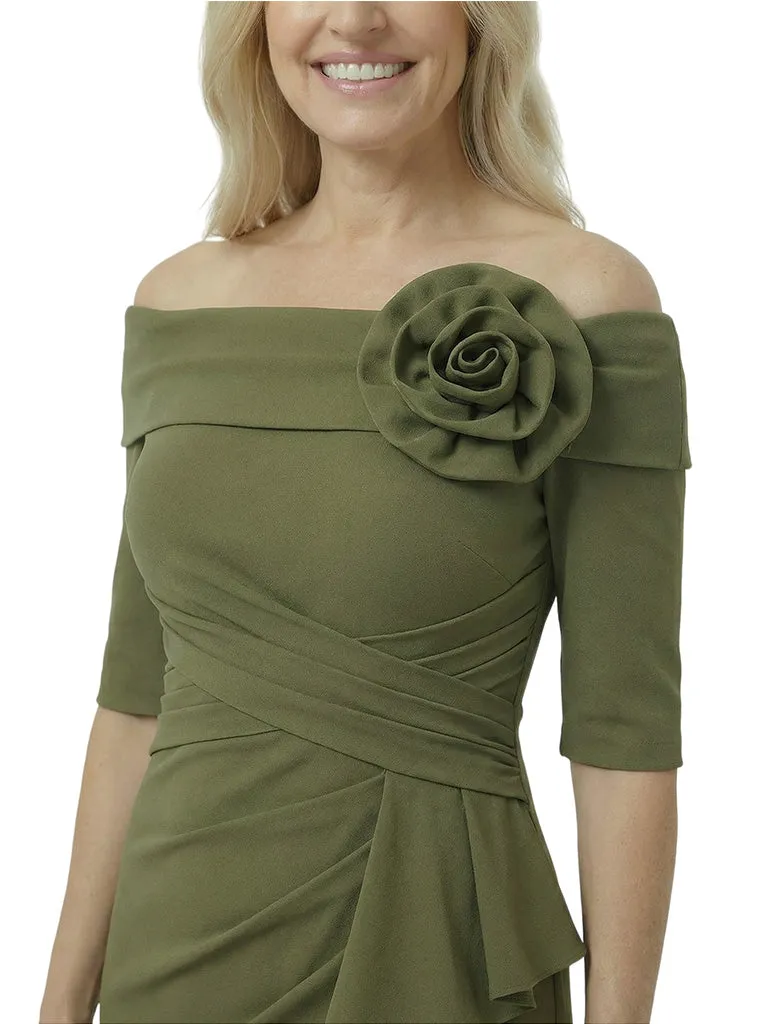 Unique Off Shoulder Half Sleeves Ruffles Side Slit Mother Of The Bride Dress sold by ChicSew product image thumbnail 3