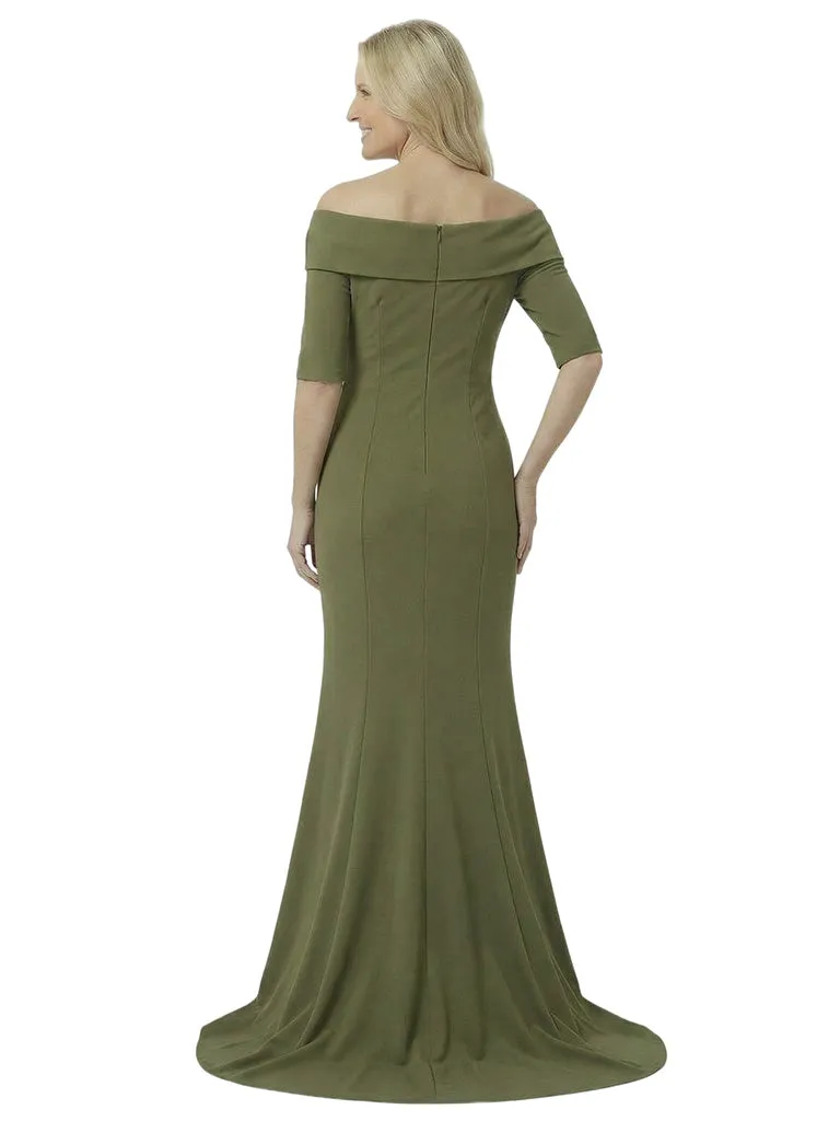 Unique Off Shoulder Half Sleeves Ruffles Side Slit Mother Of The Bride Dress sold by ChicSew product image thumbnail 2