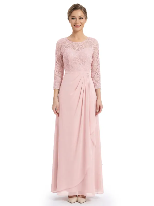 Gorgeous Lace 3/4 Sleeve Mother of The Bride Dress Elegant Maxi Chiffon Gown sold by ChicSew
