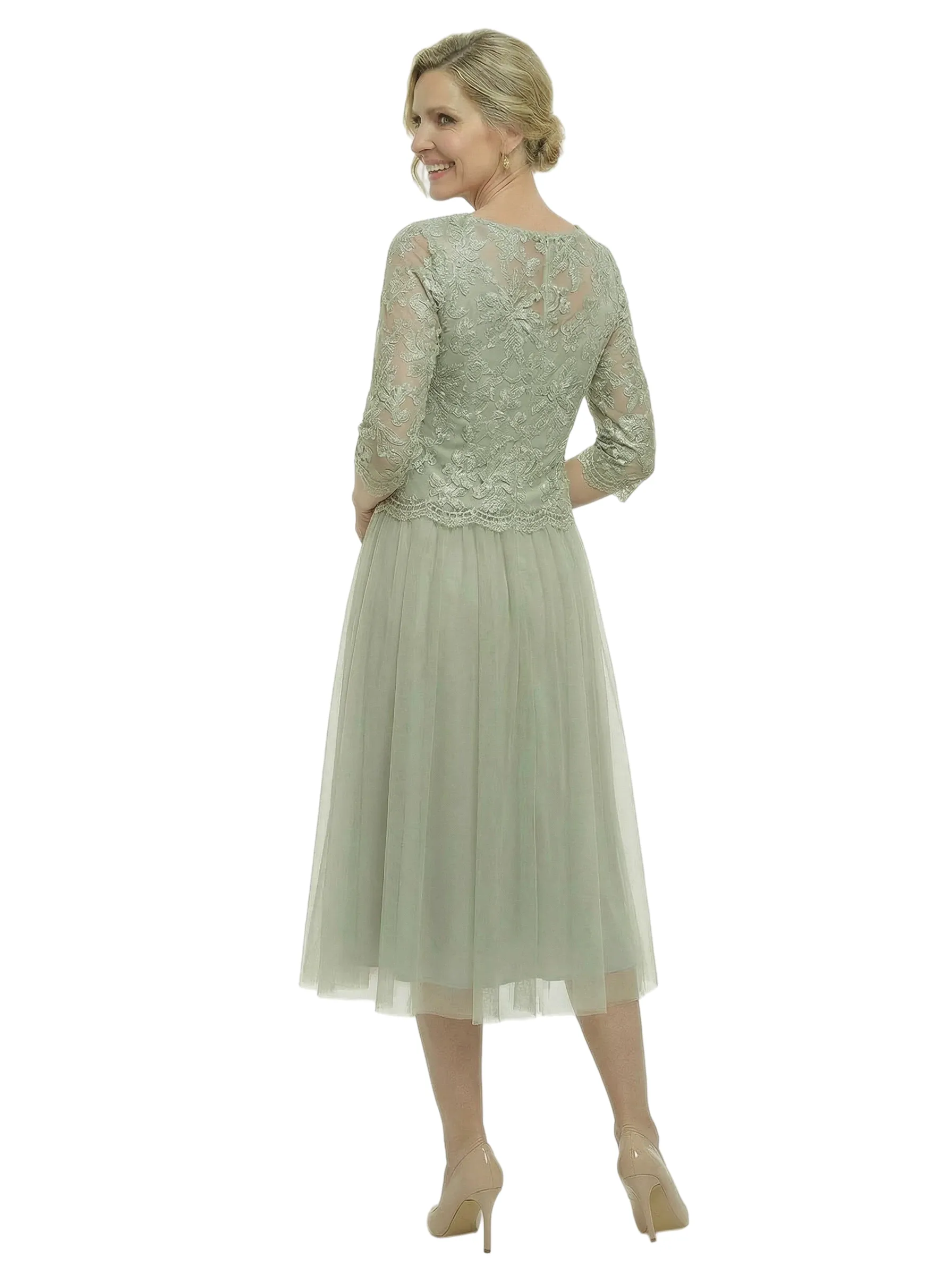 Elegant A-Line Jewel Lace Long Sleeve Mother Of The Bride Dress Chiffon Gown sold by ChicSew product image thumbnail 3