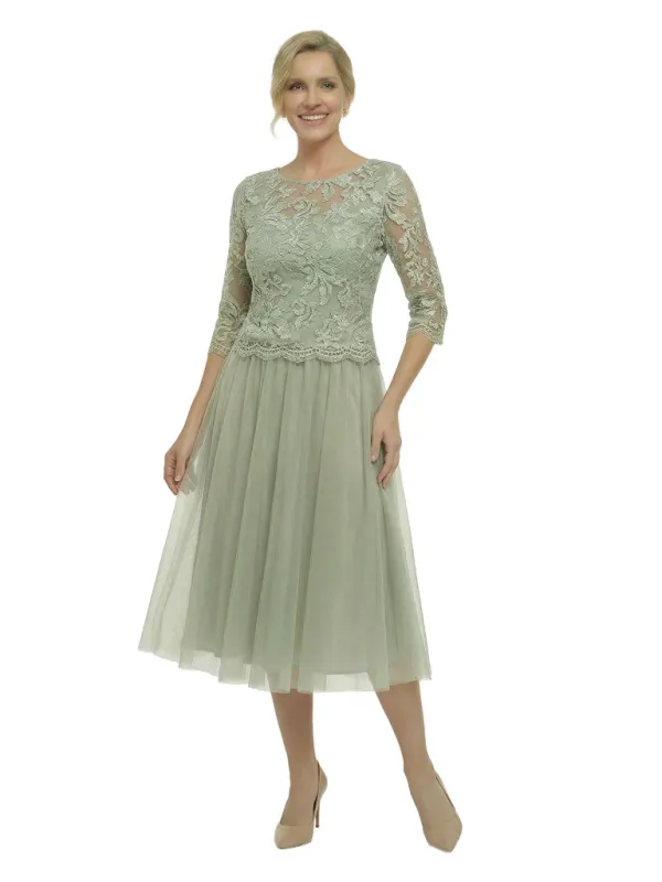 Elegant A-Line Jewel Lace Long Sleeve Mother Of The Bride Dress Chiffon Gown sold by ChicSew