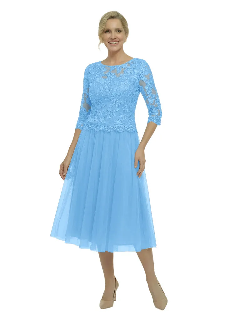 Elegant A-Line Jewel Lace Long Sleeve Mother Of The Bride Dress Chiffon Gown sold by ChicSew product image thumbnail 5