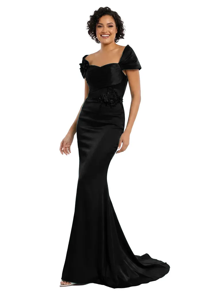 Off Shoulder Satin Mother Of The Bride Dress Mermaid Maxi Gown Formal Wedding Attire sold by ChicSew product image thumbnail 4