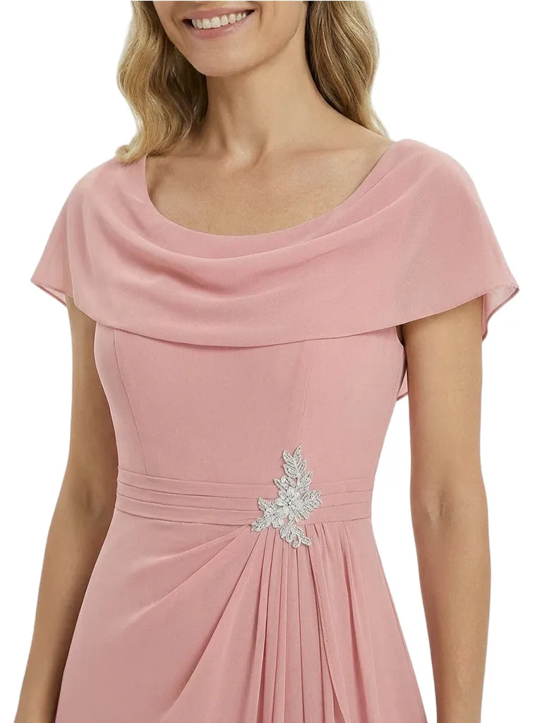 Unique Off Shoulder Ruffles Side Slit Floor-Length Chiffon Mother Of The Bride Dress sold by ChicSew product image thumbnail 2