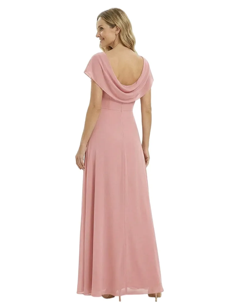 Unique Off Shoulder Ruffles Side Slit Floor-Length Chiffon Mother Of The Bride Dress sold by ChicSew product image thumbnail 3