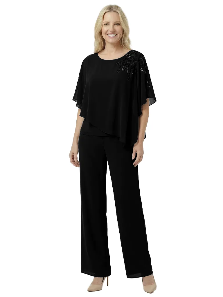 Chic Scoop Chiffon Half Sleeves Beaded Pant Suit For Mother Of The Groom sold by ChicSew product image thumbnail 4