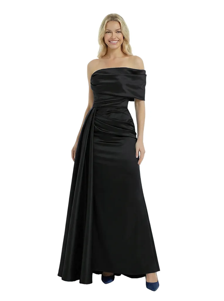 Chic Ruched Satin One Shoulder A-line Prom Gown With Side Drape Classy Formal Prom Dress sold by ChicSew product image thumbnail 4
