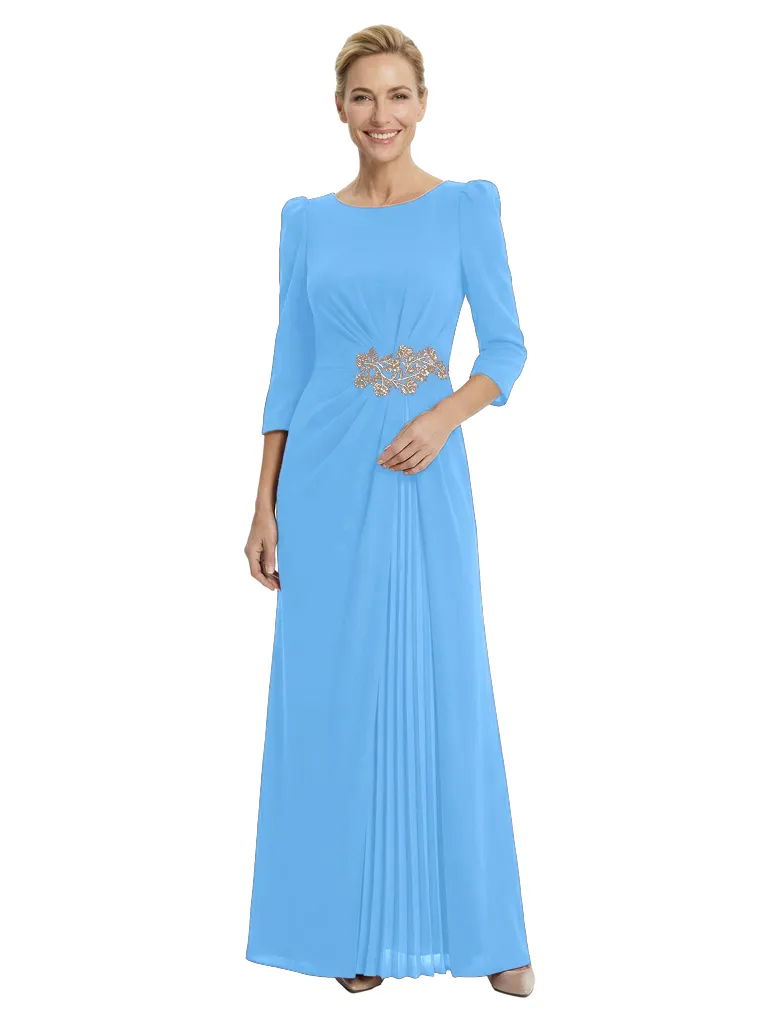 Chicsew Elegant Chiffon Scoop 3/4 Sleeve A-Line Chiffon Mother Of The Bride Gowns sold by ChicSew product image thumbnail 5