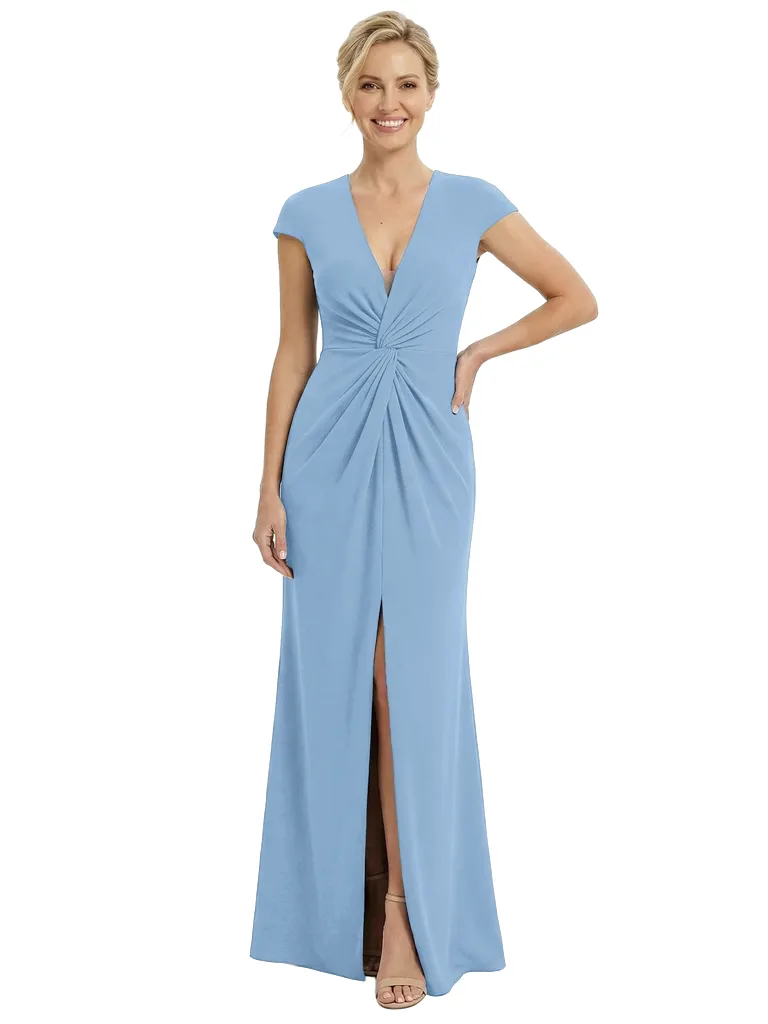 Chicsew Sexy V-Neck Cap Sleeves Slit Floor Length Mermaid Mother Of The Groom Dress sold by ChicSew product image thumbnail 5