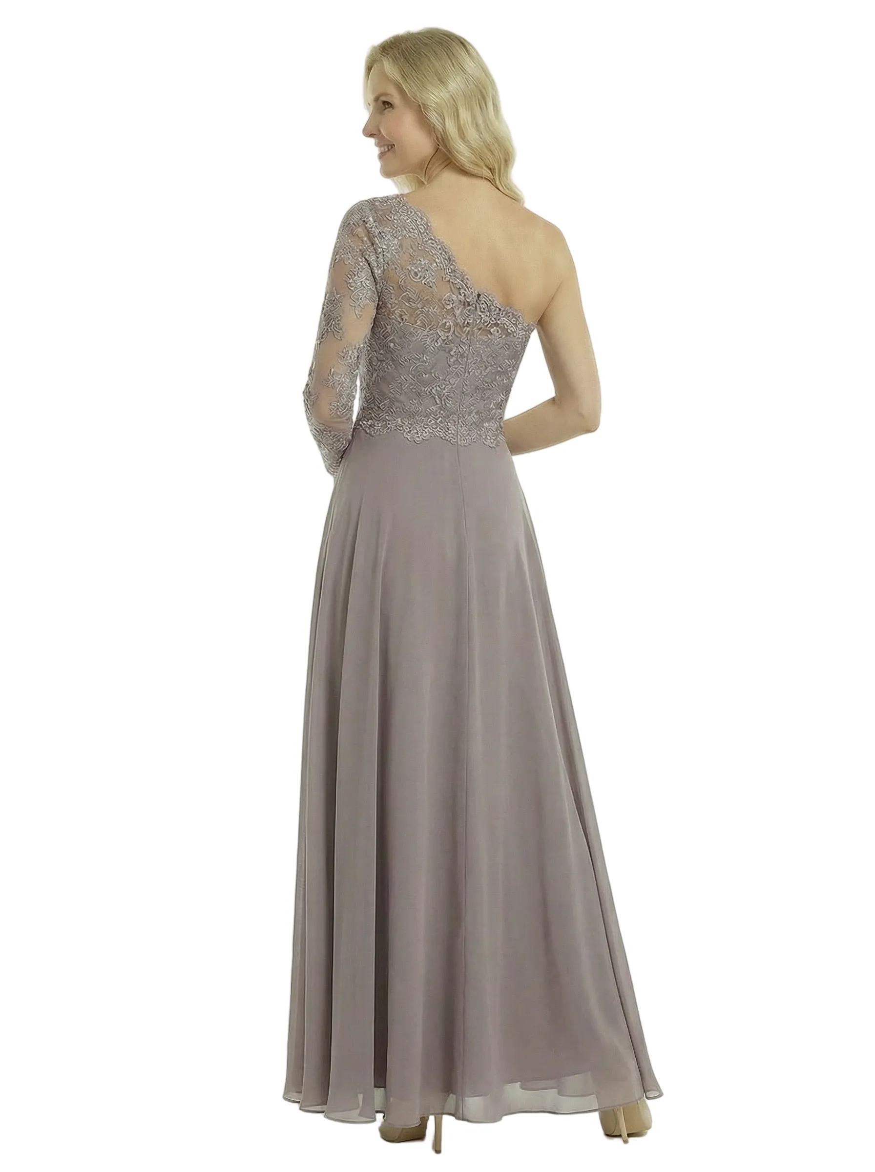 Chicsew Stunning One Shoulder Lace Sleeve A-Line Chiffon Mother Of The Bride Gowns sold by ChicSew product image thumbnail 3