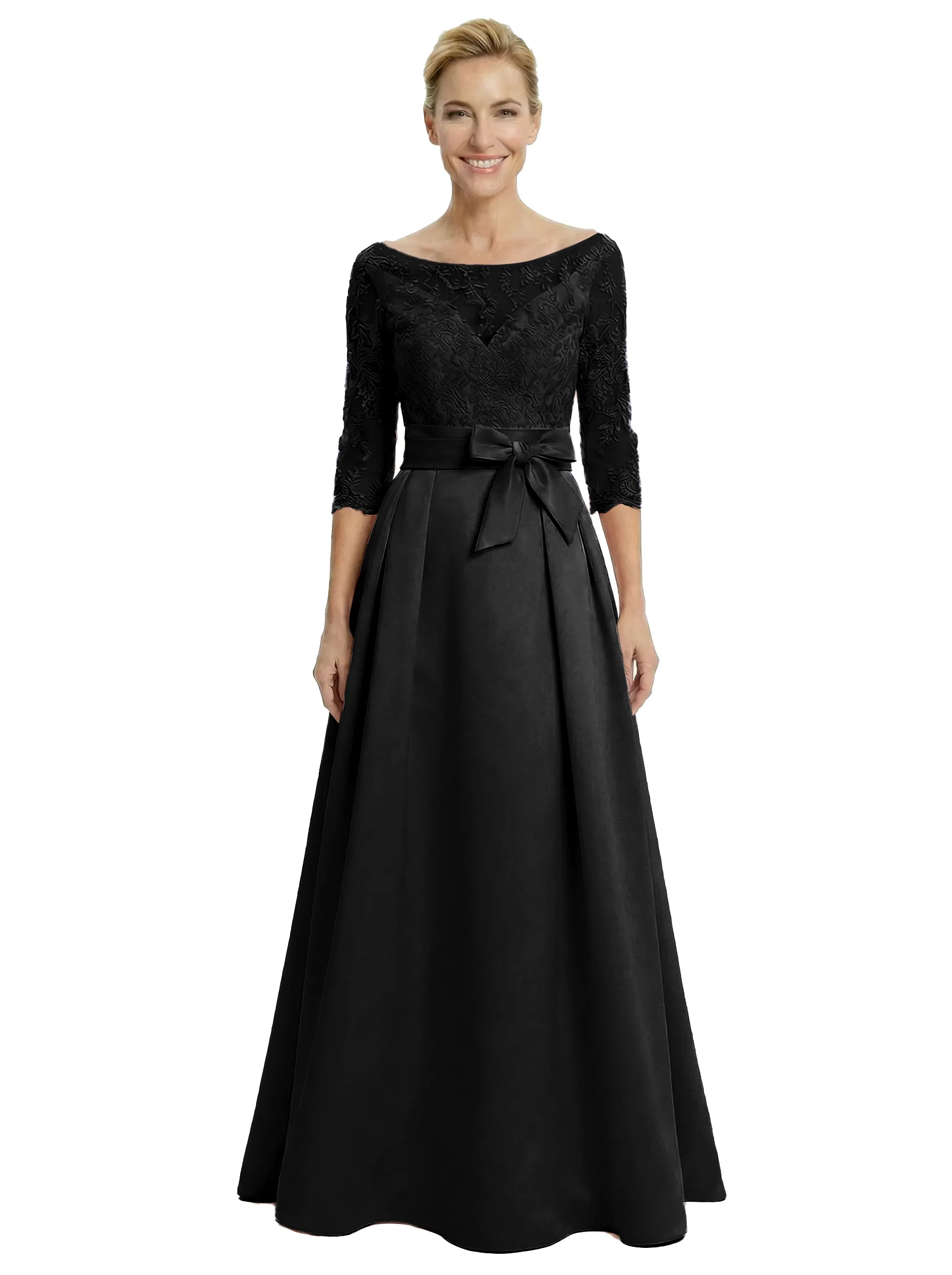 Chicsew Elegant Mother Of The Bride Dress 3/4 Sleeves Lace Satin A-Line Gown sold by ChicSew product image thumbnail 4