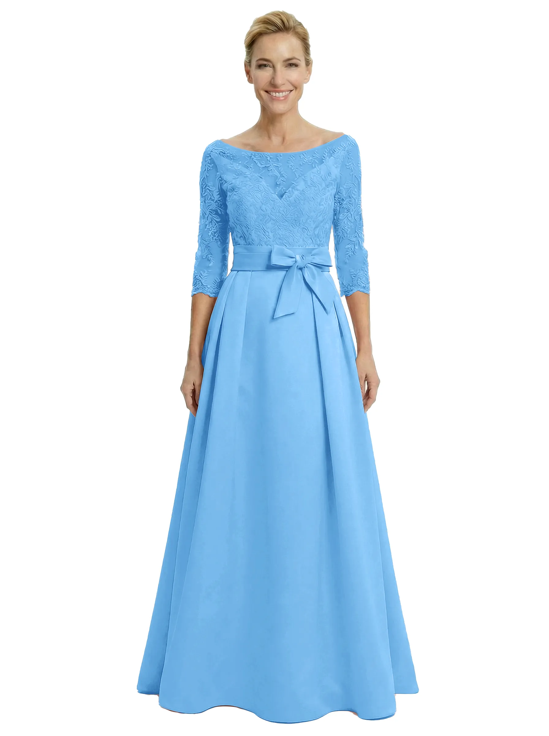 Chicsew Elegant Mother Of The Bride Dress 3/4 Sleeves Lace Satin A-Line Gown sold by ChicSew product image thumbnail 5