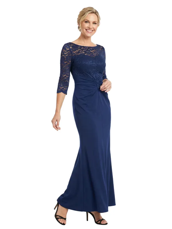 Chicsew Elegant Mother of The Groom Dress Scoop Lace 3/4 Sleeves Jersey Timeless Wedding Event Gown sold by ChicSew