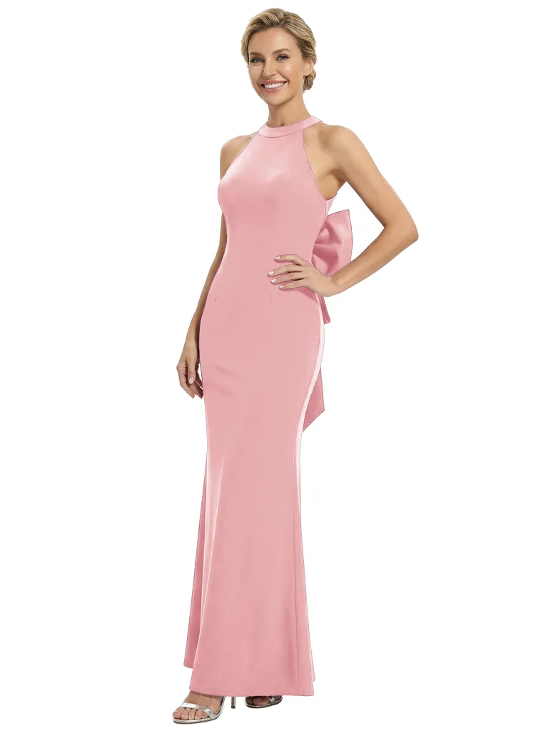 Chicsew Unique Halter Mermaid Satin Mother Of The Bride Gown With Elegant Oversized Bow sold by ChicSew product image thumbnail 5