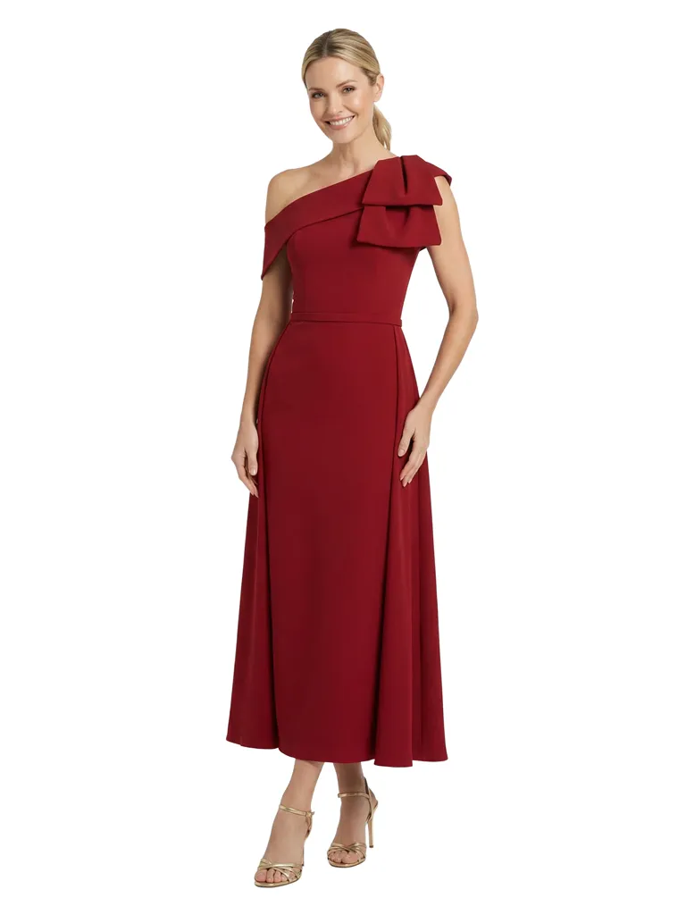 Chicsew Modern One Shoulder Bow Knot Tea-Length A-Line Mother Of The Bride Dresses sold by ChicSew